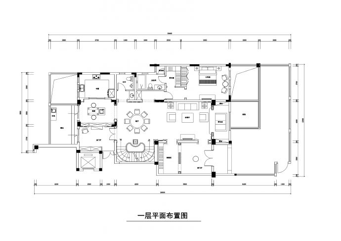 美式新古典无锡城南世家500平打通两套跃层公寓装修施工图（附效果图）_图1