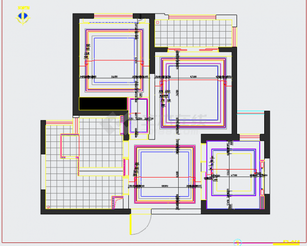 【芜湖】精致生活时尚简约两居室样板间装修施工CAD图（附效果）-图二
