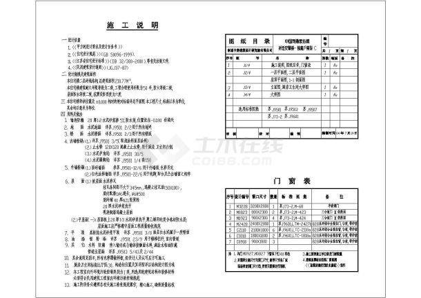 某地二层砖混结构别墅结构施工图纸-图一