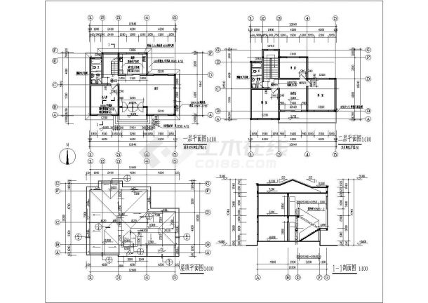 某地二层砖混结构别墅结构施工图纸-图二