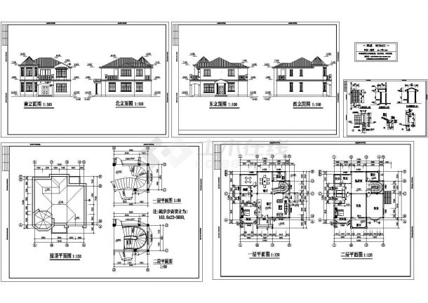 小别墅建筑施工图（内含一张CAD全套设计图）-图一