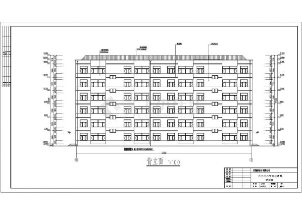 某六层混凝土框架结构学生公寓楼建筑施工cad图纸（含详细设计说明）-图二