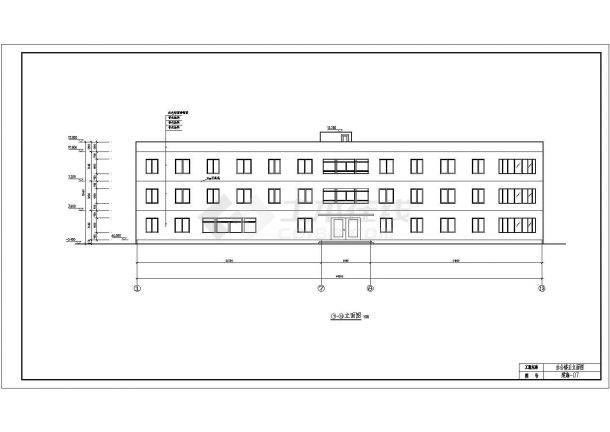 3层2072平米框架办公楼建筑图土木毕业设计图-图一