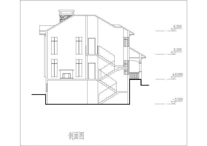 坡地独栋多层别墅建筑设计方案图，带效果图_图1