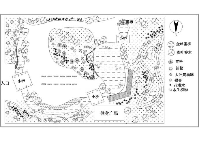 上海某公园道路绿化工程图_图1
