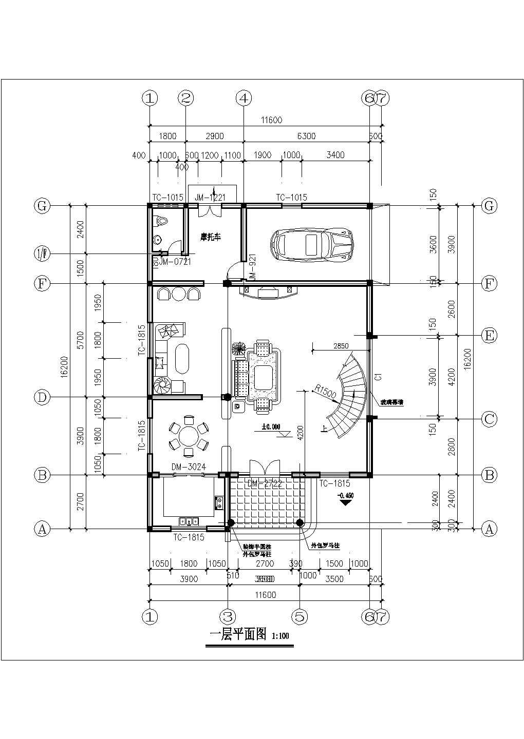 三层别墅建筑扩出设计图，带结构图、模型图
