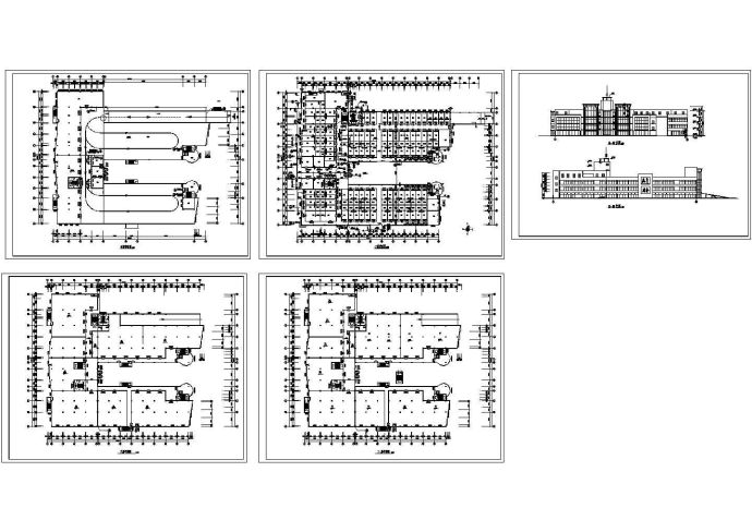 四层商业广场平立面建筑图_图1