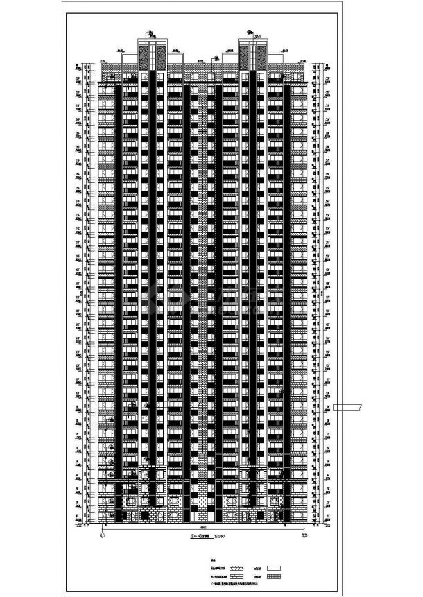 28层高层现代风格住宅建筑cad施工图（含建筑效果图）-图一