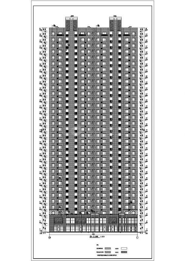 28层高层现代风格住宅建筑cad施工图（含建筑效果图）-图二