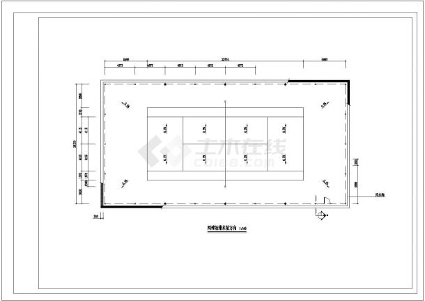羽毛球场、篮球场、网球场标准场地CAD-图二