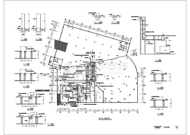 某博物馆建筑施工全套cad图（含暖通和电气）-图二