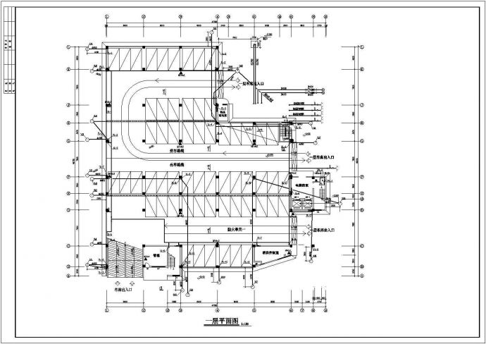 七层停车库给排水和消防CAD图纸_图1