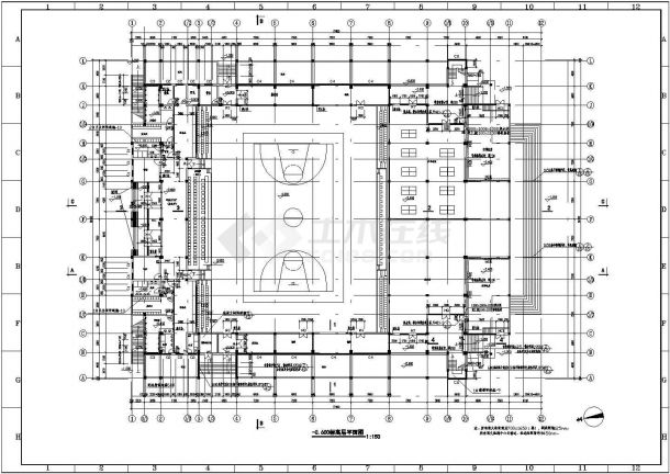 某建筑面积为5780平体育馆全建筑设计图纸（含详细设计说明）-图二