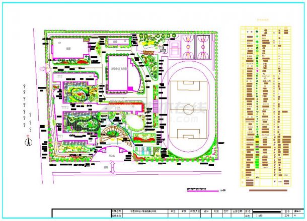 浙江花园式小学校园景观绿化总规划设计图（绿化面积6000多平方）-图一