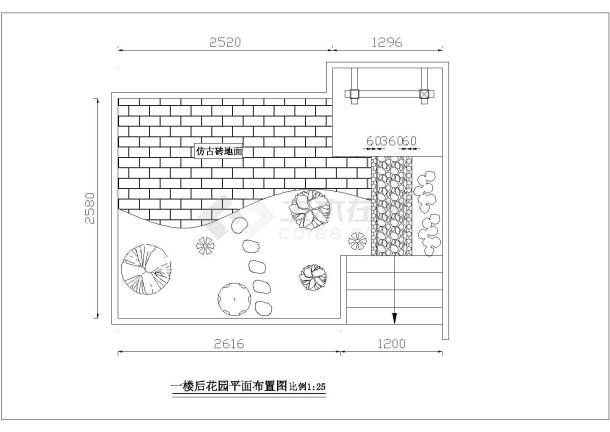 商务办公楼楼顶及后花园景观设计CAD规划方案图(天井带水池设计)-图二