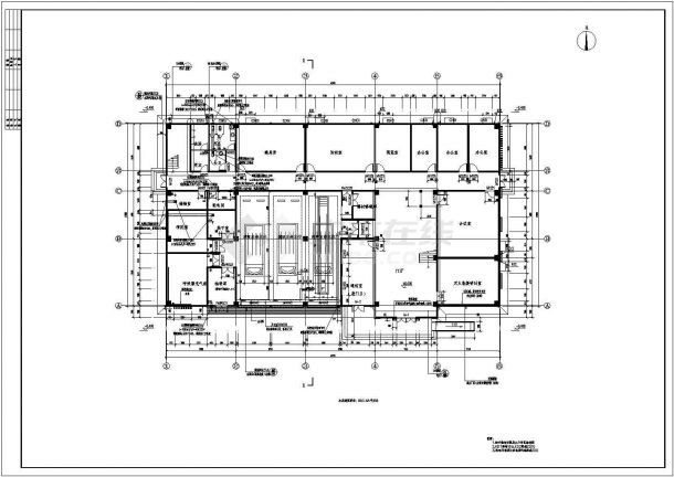 某二层消防站建筑cad设计施工图（含建筑效果图）-图一