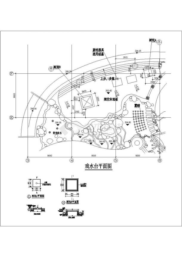 【上海】某公园景观树池设计施工图-图二