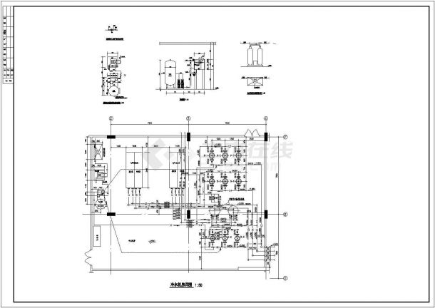 8层综合楼暖通空调设计施工cad方案布置图-图二