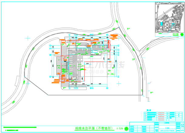 【重庆】某学院行政楼给排水设计图纸-图一