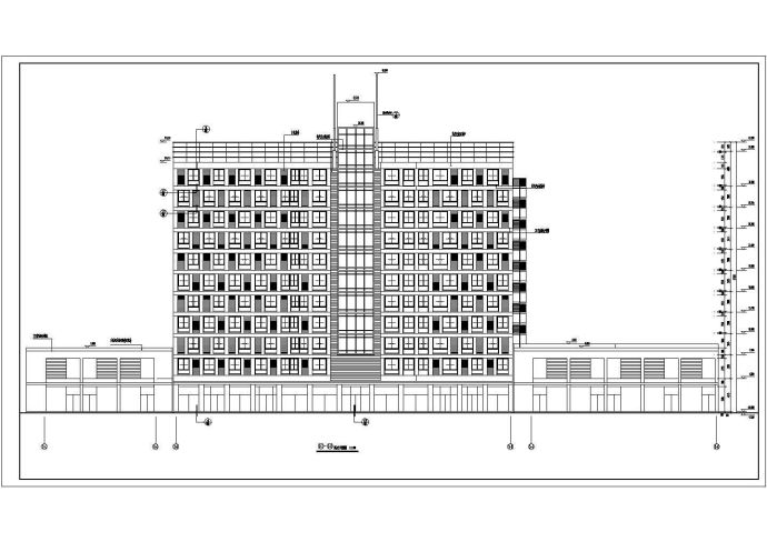 11层高端公寓楼V型建筑设计施工cad平立面方案图_图1