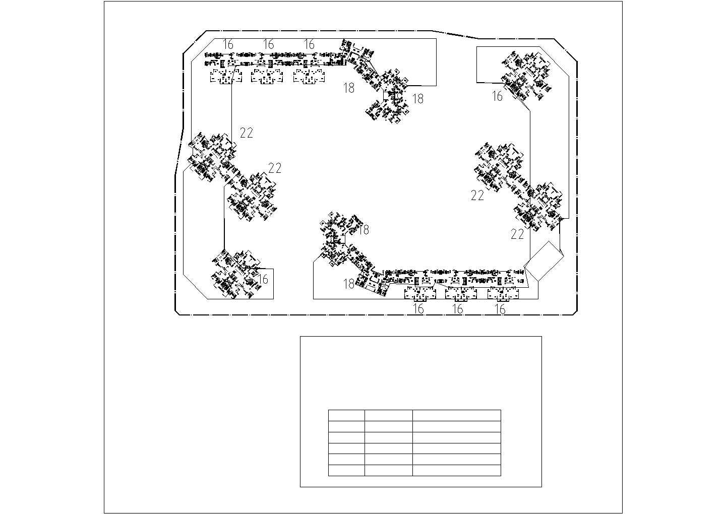 江苏高层住宅楼总平面图及户型平面布置设计CAD详图