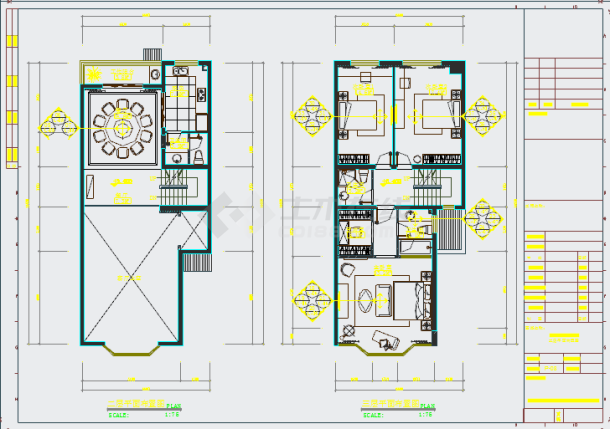 【江西】温馨现代风格四层别墅室内装修施工图（附效果）-图二