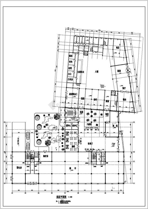 某十三层酒店建筑方案图（含效果图）-图二