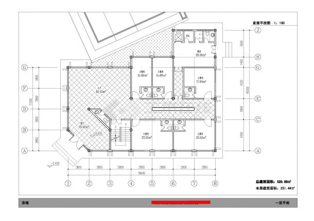某二层仿古建筑茶楼建筑方案图（含效果图）-图二