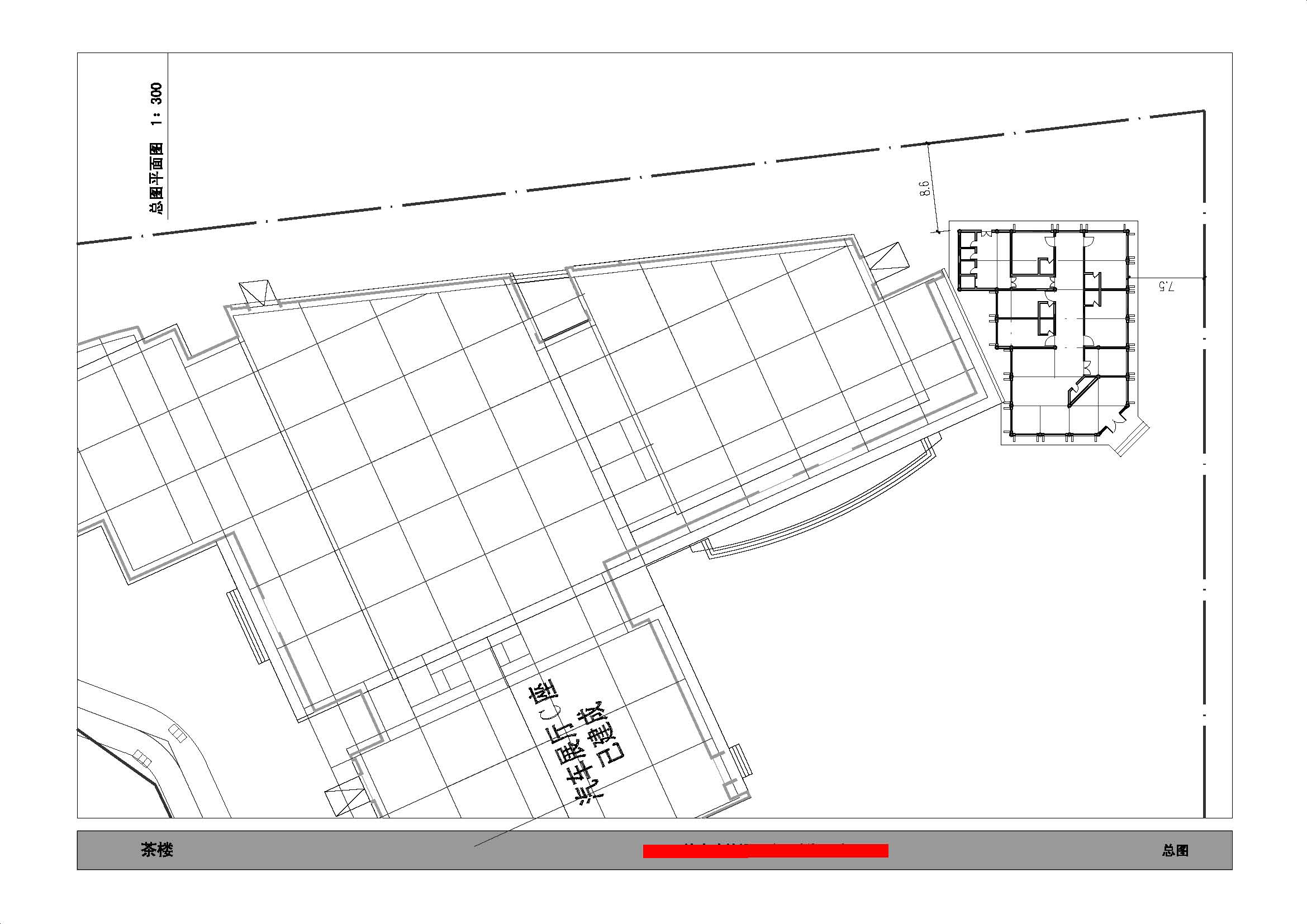 某二层仿古建筑茶楼建筑方案图（含效果图）