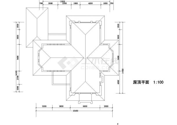 【北京】某别墅区二层美式草原风格别墅方案图-图一