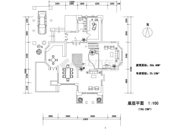 【北京】某别墅区二层美式草原风格别墅方案图-图二