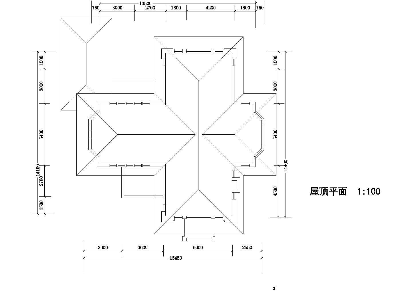 【北京】某别墅区二层美式草原风格别墅方案图