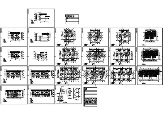 【广州】某4套三层别墅全套CAD施工图_图1