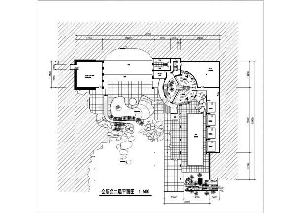 【重庆】某国际花园二层会所平面方案图（地下二层）-图一