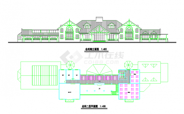 某别墅区二层英式风格会所建筑方案图-图二