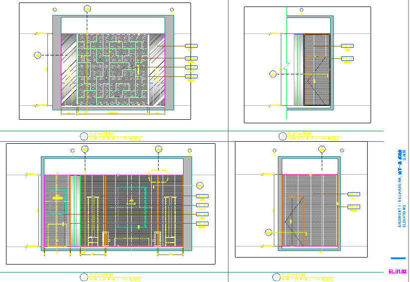 【山东】著名房产经典新中式四层双拼别墅室内装修施工图（附效果）