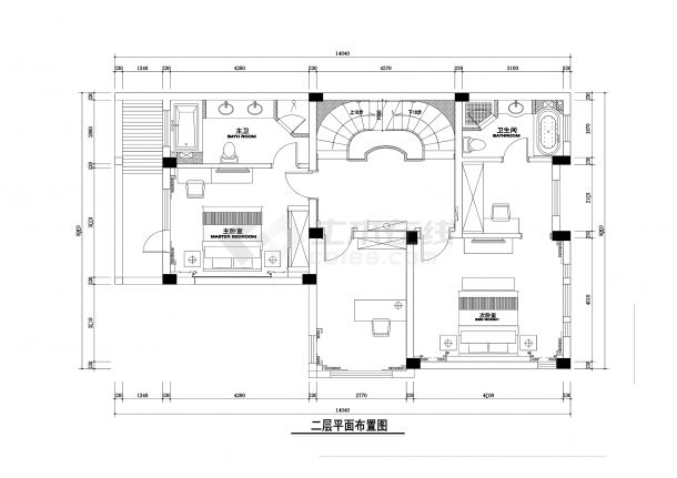 【镇江】三层带地下室联排别墅装修施工图-图二