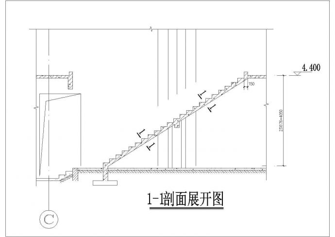 23步弧形旋转楼梯建筑+结构详图（含展开图与配筋）_图1