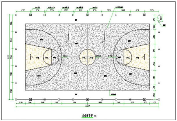 篮球场网球场各种体育运动场施工cad设计详图-图二