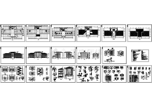 4193平米四层培训贸易中心的主体建筑施工图-图一