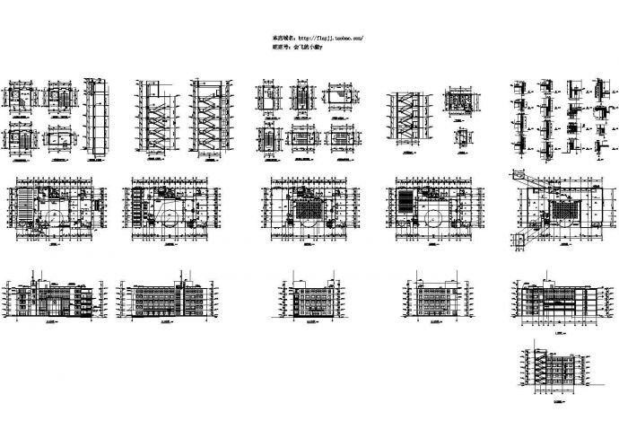 五层图书馆建筑设计施工图_图1