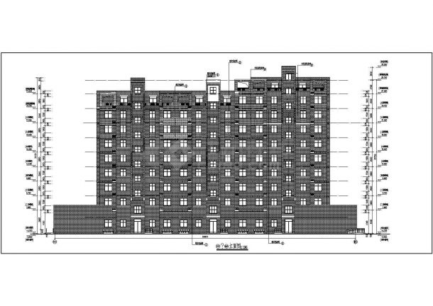 9.5层现代贴砖立面板式高层商住楼建筑cad设计施工图-图二