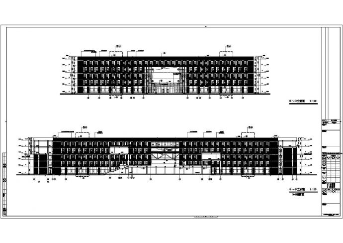 大学五层石油科技中心多层办公楼建筑cad设计施工图（知名设计院）_图1