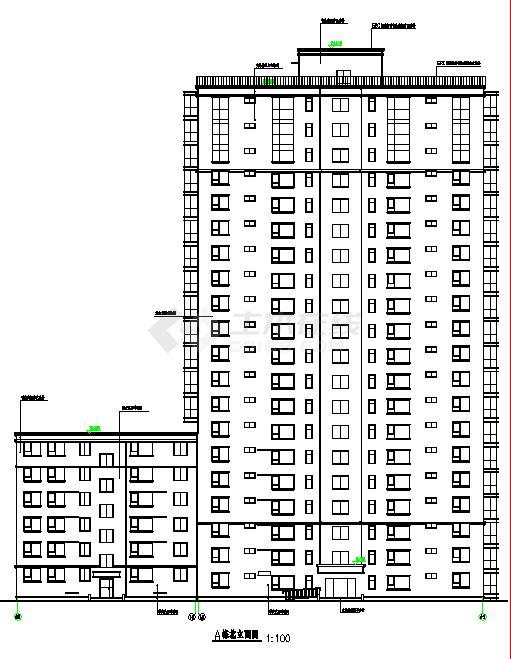 某地下2层地上20层高层住宅楼建筑设计全套cad图纸-图一