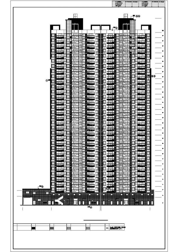 现代风格33层住宅区高层安置房建筑cad设计施工图（含节能设计）-图一