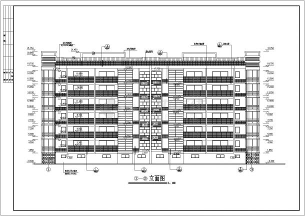 某六层砌体结构住宅楼建筑设计施工cad图纸-图一