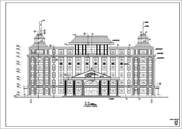 某欧式六层办公楼建筑设计cad图纸_图1