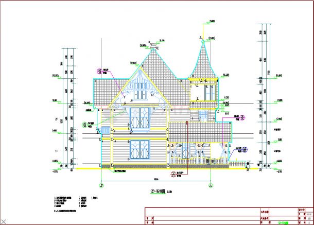 3层北美风情星级多层酒店建筑cad设计施工图（含计算书模型）-图一
