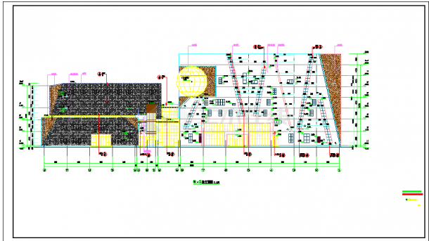 某七层展示馆建筑cad设计施工图（含高层办公综合楼建筑设计效果图）-图二