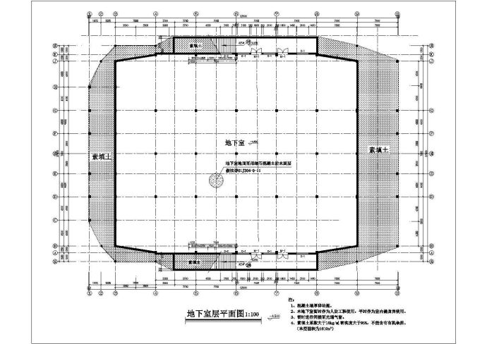 室内篮球场建筑设计cad施工图纸_图1